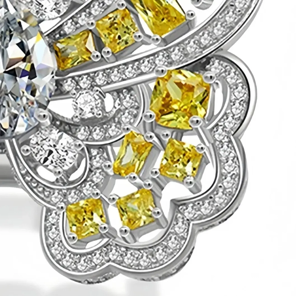 Winkin Winsin Brand Luxury 925 Sterling Silver butterfly Ring Full Handmade Diamond Gemstones Jewelry Rings For Woman Jewellery