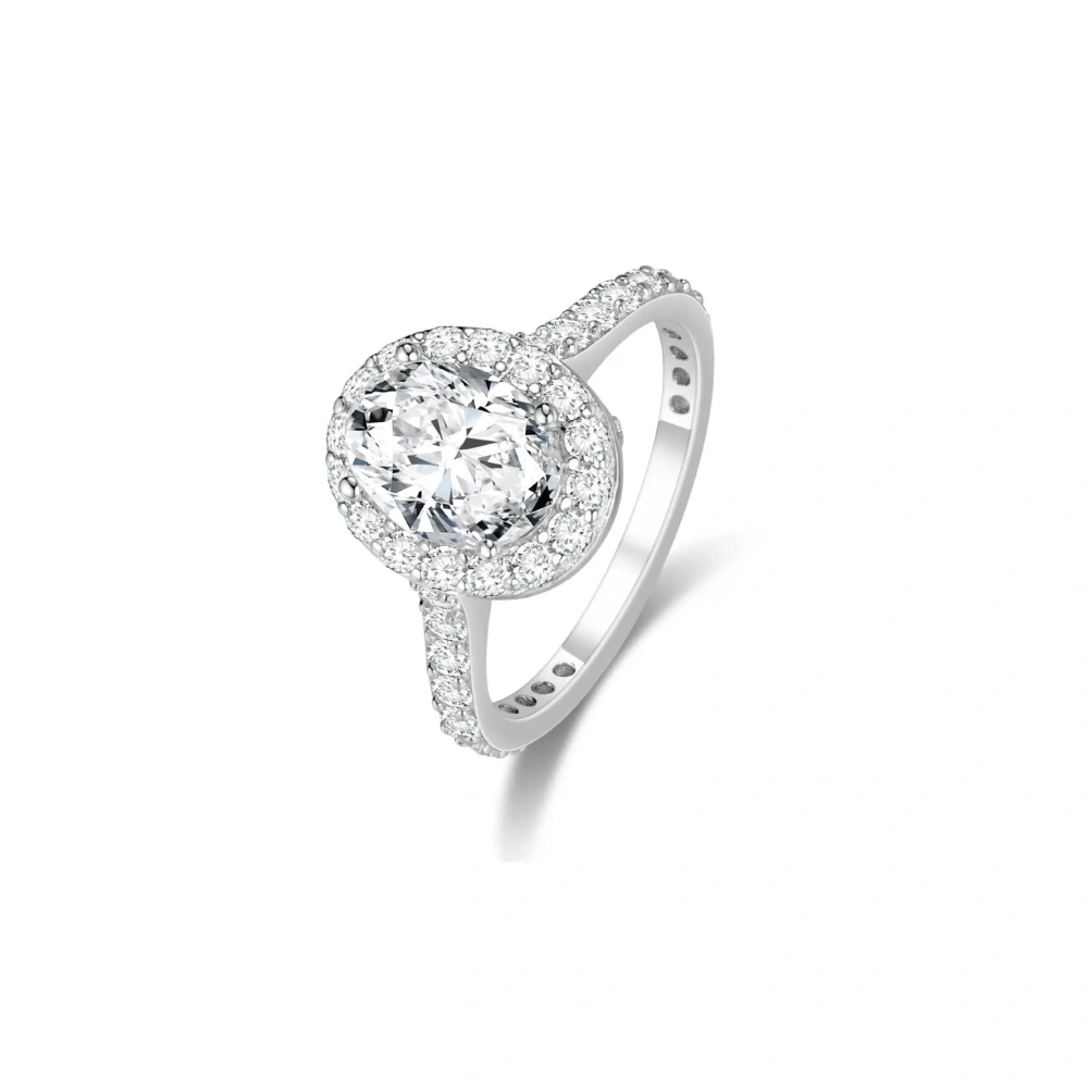 ShanLover Brand 925 Sterling Silver Full Diamond  Surface Wedding Ring Luxurious High-End Women Elegant Simple Fashion Jewelry