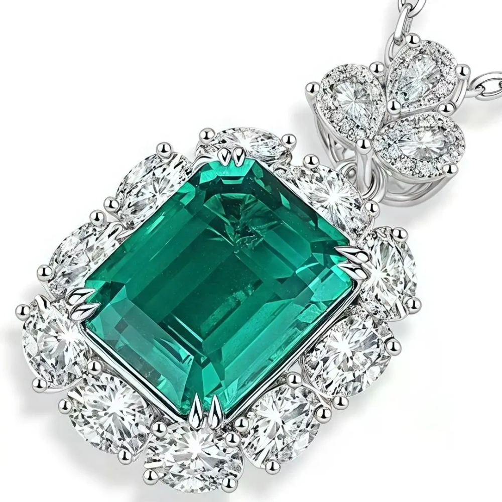 ShanLover Brand High Quality S925 Sterling Silver  Necklace Lab Inlaid Jewelry Necklace S925 Sterling Silver Jewelry Necklace