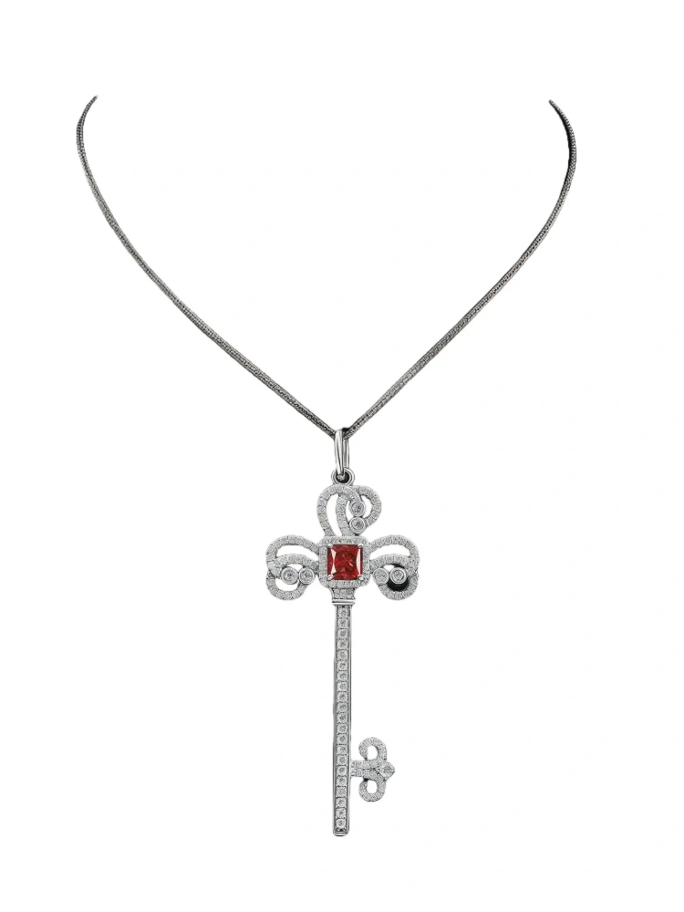 Winkin Winsin Luxury Brand Designer 925 Sterling Silver 1.5ct Lab Grown Gemstones High Carbon Diamond Iris Flower Necklace