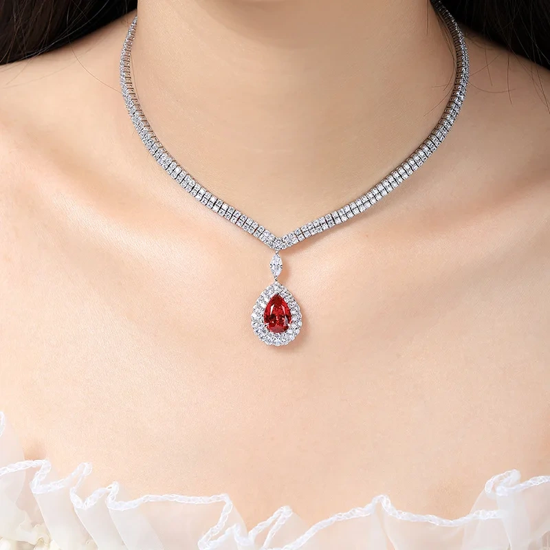 ShanLover Brand Light Luxury High Quality Necklace S925 Silver Gemstone Women Lab Grown Gemstones Luxury Brand Designer Necklace