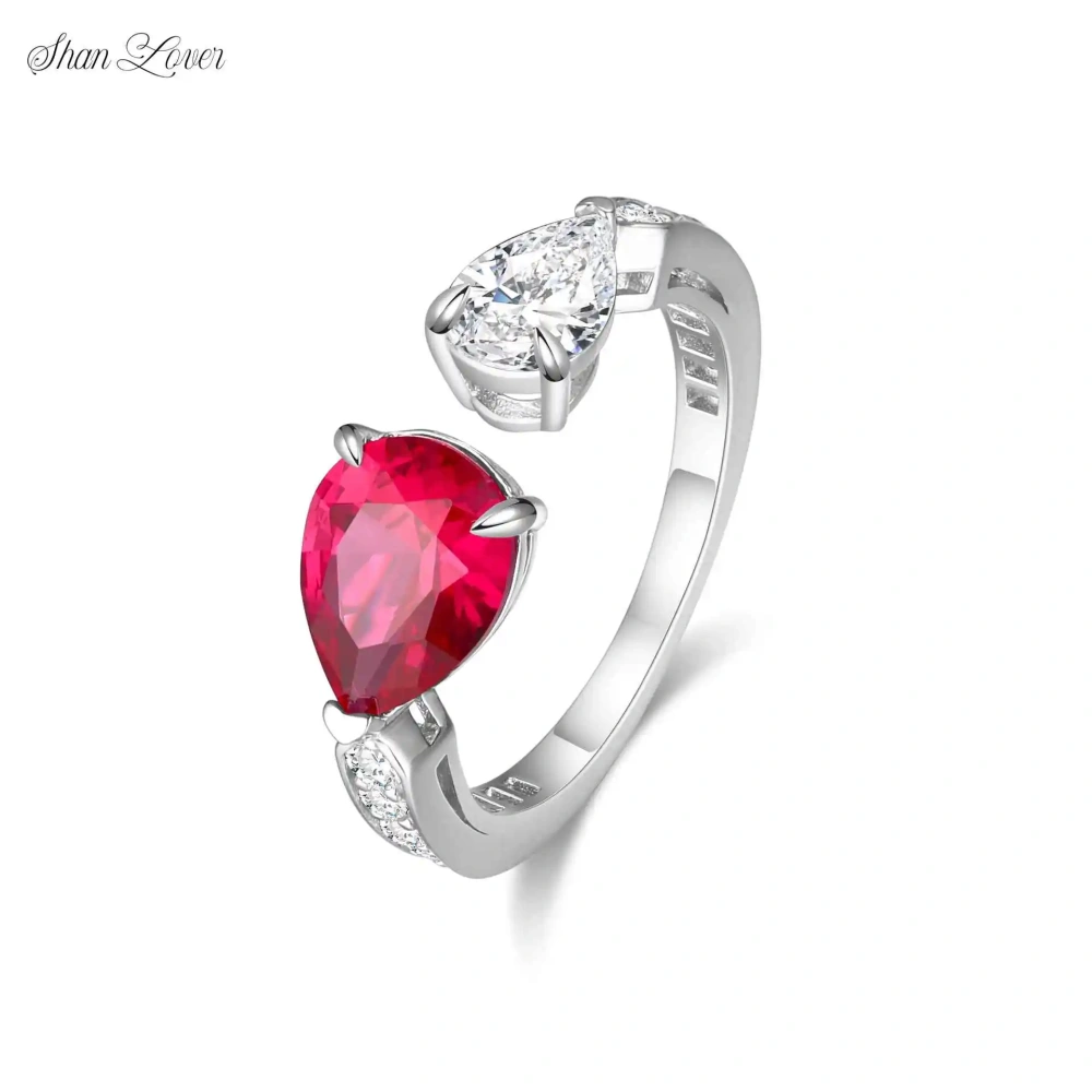 ShanLover Brand Double Ring For Women High Quality Certificate Hot Sales Fashion Zircon Ring S925  Design Jewelry