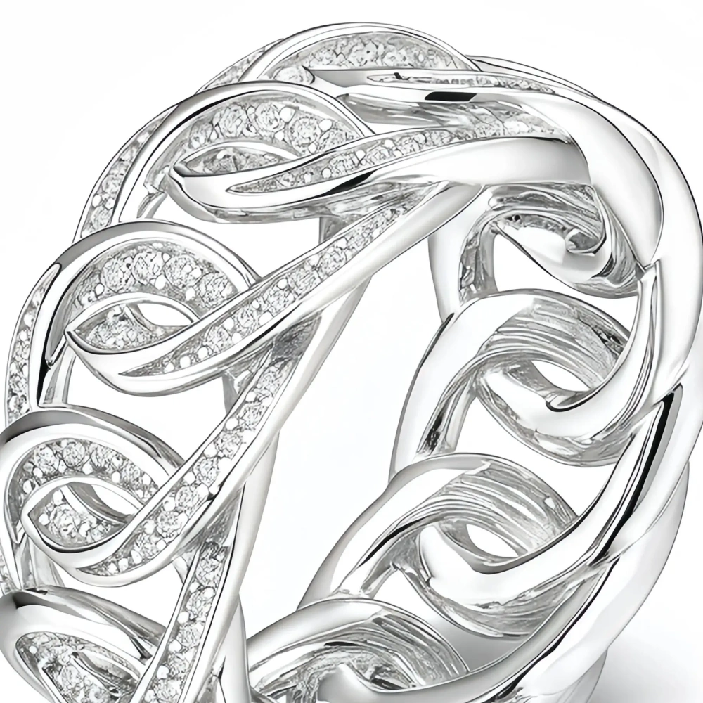 ShanLover Brand Luxury Designer Grade High Quality 925 Sterling Silver With Hollowed Out Design For Woman Full Ring