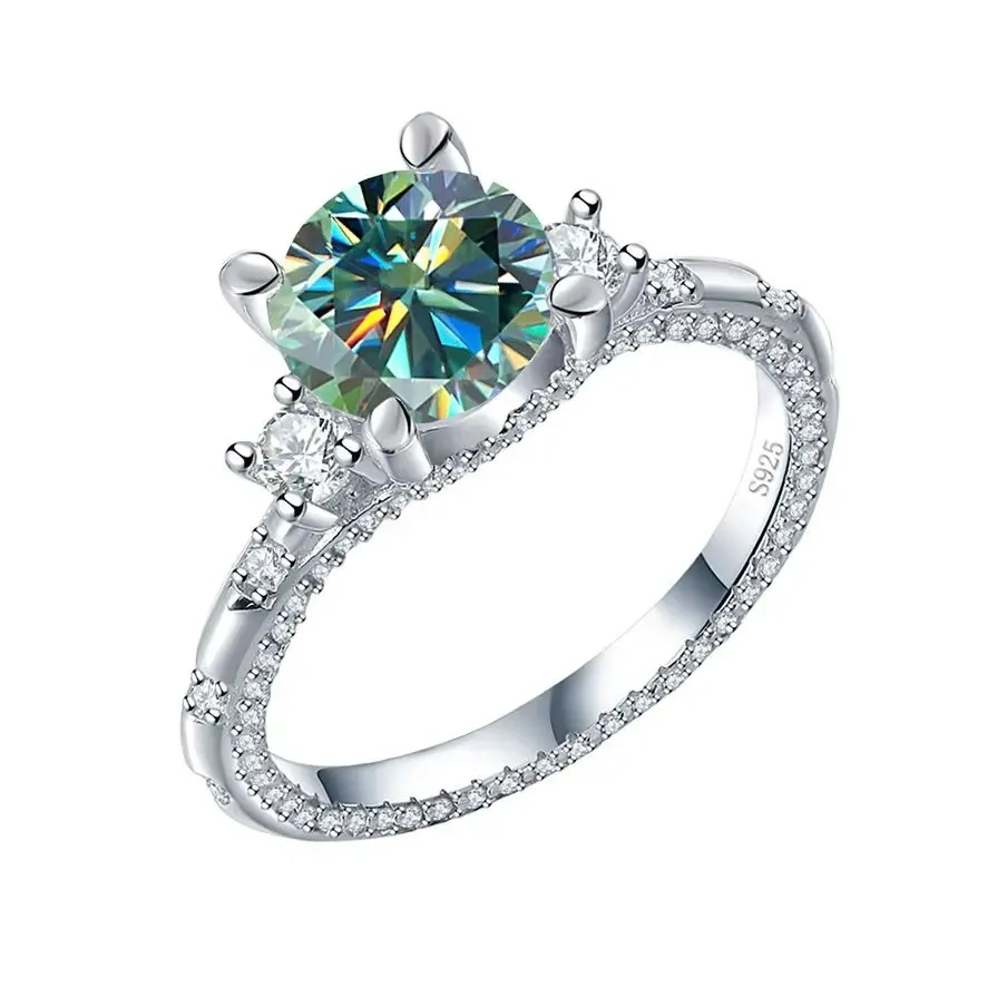 ShanLover Brand MUSHAN MST Top Grade Diamond Moissanite Ring Real 925 Sterling Silver Rings For Women Wedding Bridal Jewelry