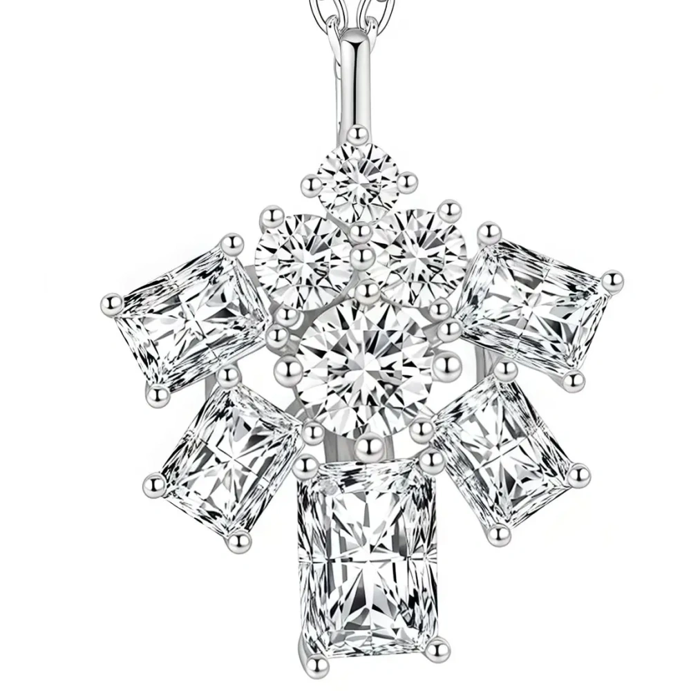 ShanLover Brand Classic Design Platinum Plating Pendant Necklace Jewelry Gemstones Diamond White Gold Plated Necklace Pendants