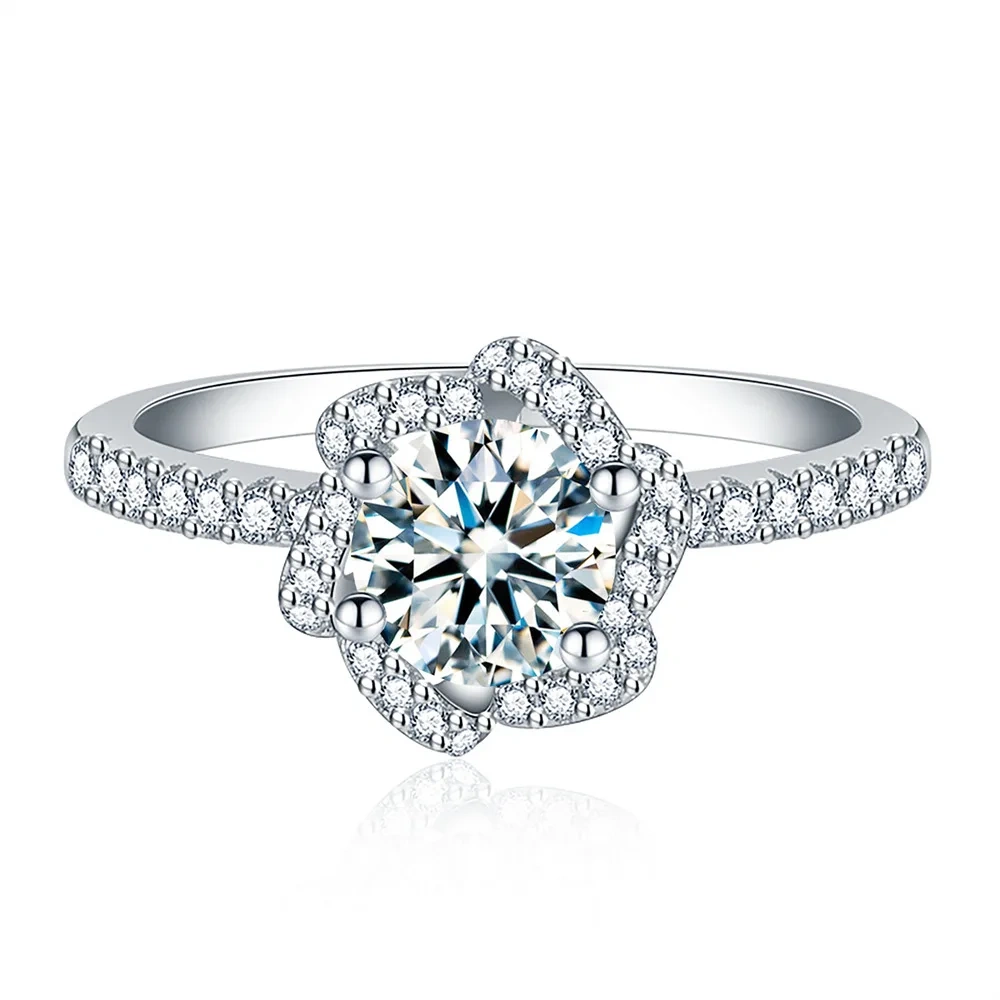ShanLover Brand GRA Certificated MST Top Grade Moissanite Rings for Women 925 Sterling Silver Bridal Wedding Diamond Ring Jewel