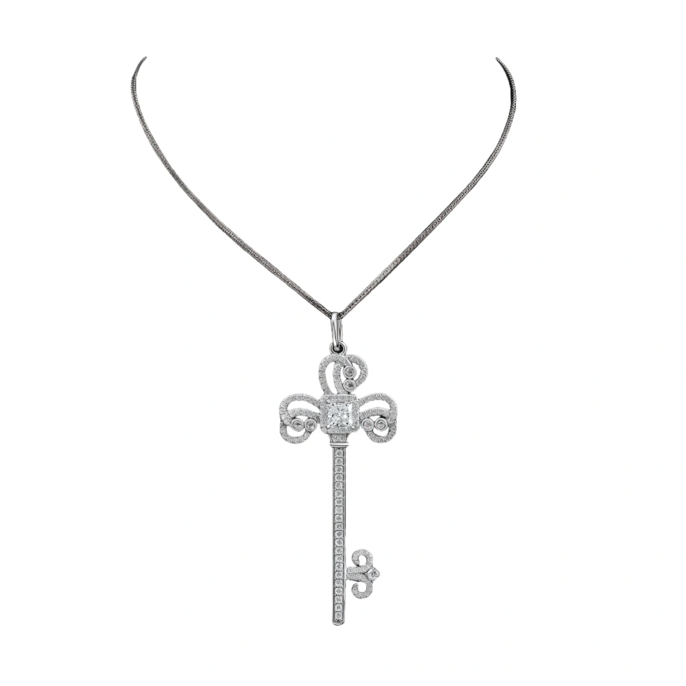 Winkin Winsin Luxury Brand Designer 925 Sterling Silver 1.5ct Lab Grown Gemstones High Carbon Diamond Iris Flower Necklace