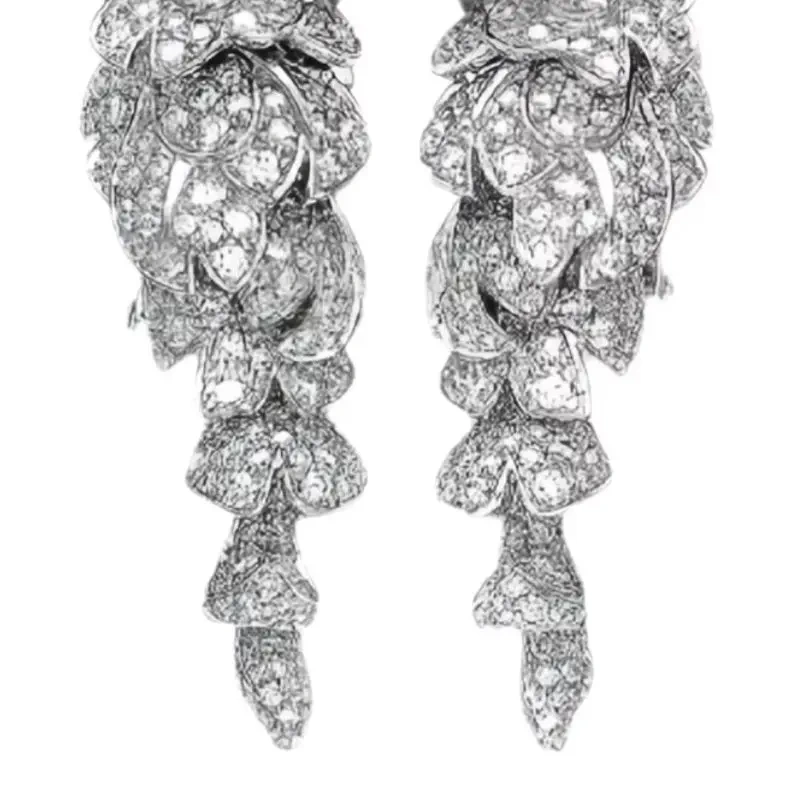 Winkin Winsin 16.5g 925 Sterling Silver Drop Earrings For Women Parrot Bird Stud Earring Full Zircon Diamond Enamel Earrings