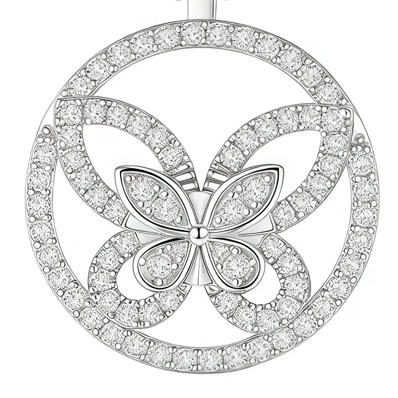 ShanLover Brand Real 925 Sterling Silver Circular Butterfly Zircon Stud Earrings Luxury Quality Fashion Drop Earrings Jewelry