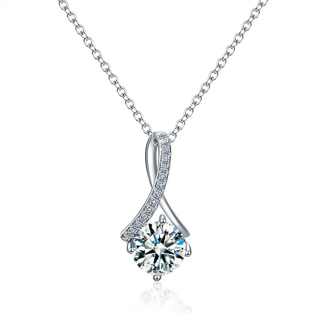 ShanLover Brand 2ct MST Top Grade GRA Moissanite Diamond Pendant Necklace for Women 925 Silver Chain Necklaces Pendants Jewelry