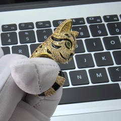 Winkin Winsin Brand Designer Gemstones Jewelry 925 Sterling Silver Rings For Woman 18kgp 18k Gold Plating Leopard Fuzzy Cat Ring