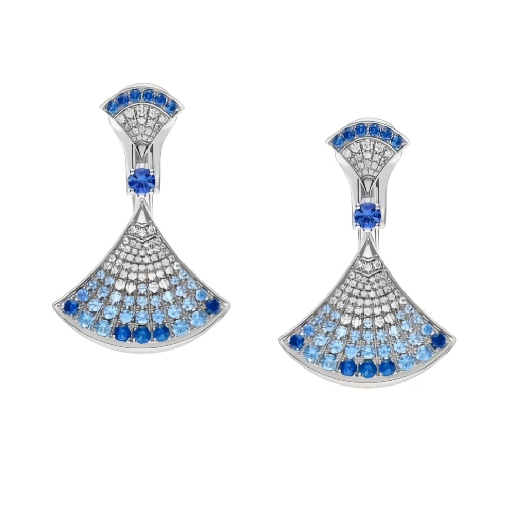 ShanLover Top Grade Quality Skirt Dress Design Real 18k Gold Plated Earrings Stud For Women V Gold Drop Earrings Eardrop Jewelry