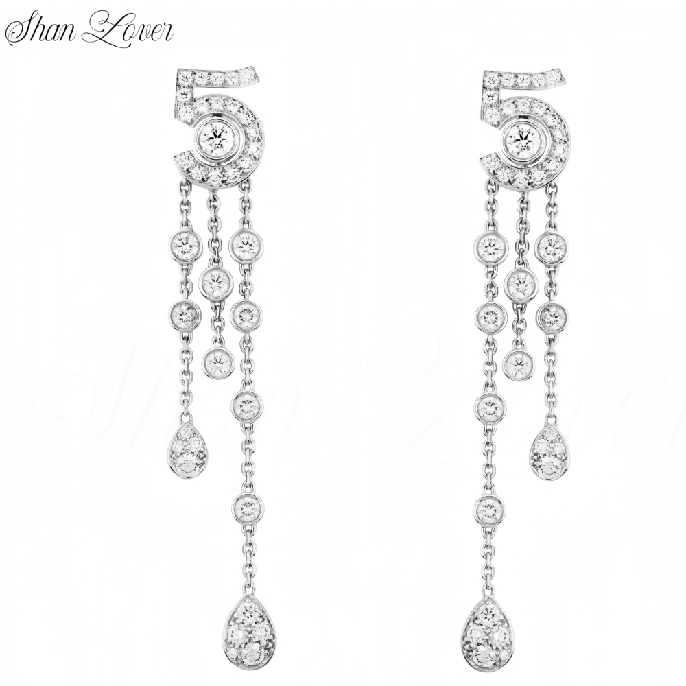 ShanLover Highest Quality 925 Sterling Silver Necklace N Figure 5 Pendants Women Eternal No 5 Necklace Tassel Pendant Jewelry