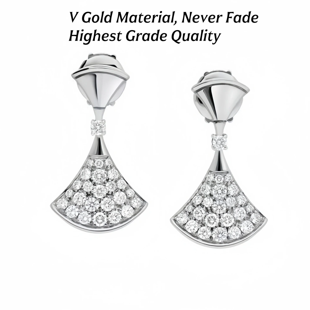 WinkinWinsin Top Grade Brand Dress Design 925 Sterling Silver Stud Earrings For Women 18k V Gold Gemstones Drop Earrings Jewelry