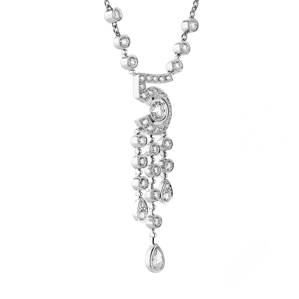 Winkin Winsin Highest Quality 925 Sterling Silver Necklace Tassel Figure 5 Pendants Women Eternal No 5 Necklace Pendant Jewelry