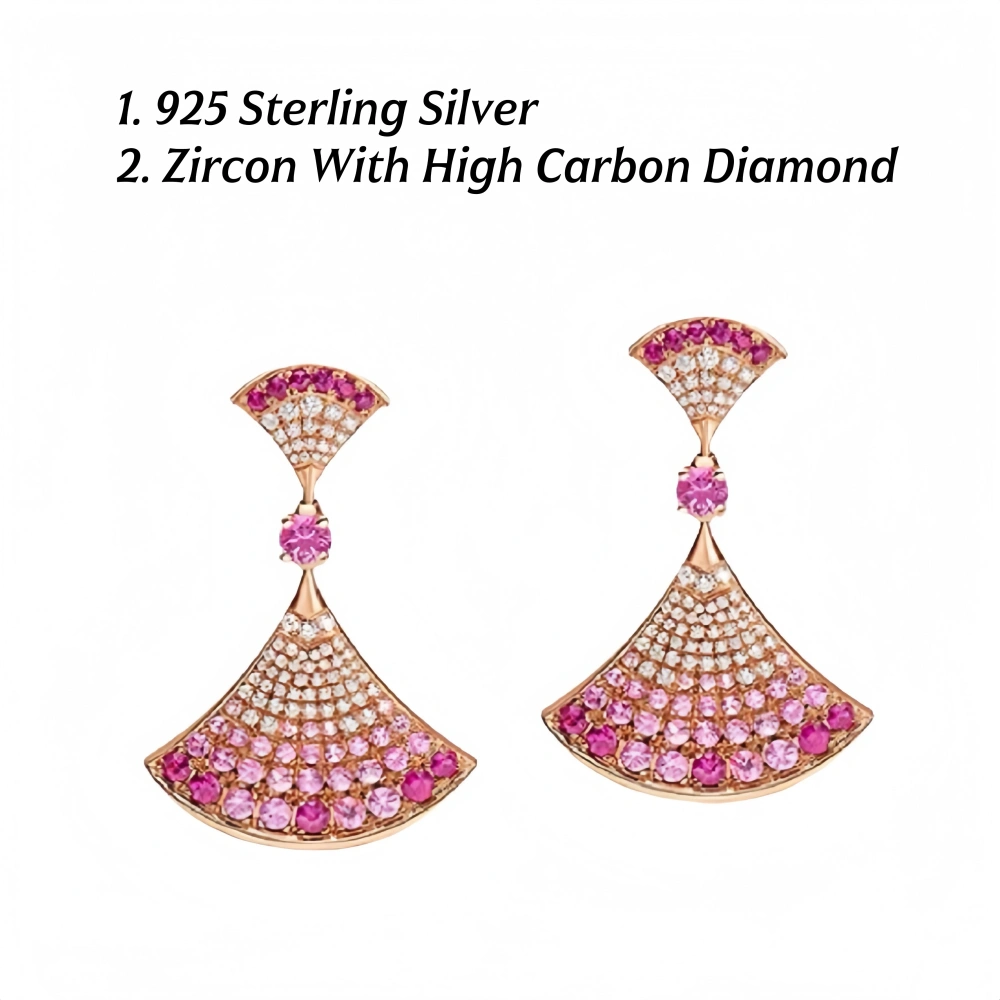 WinkinWinsin Top Grade Brand Dress Design 925 Sterling Silver Stud Earrings For Women 18k V Gold Gemstones Drop Earrings Jewelry