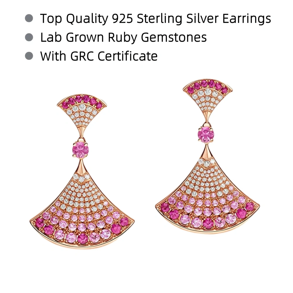 WinkinWinsin Top Grade Brand Dress Design 925 Sterling Silver Stud Earrings For Women 18k V Gold Gemstones Drop Earrings Jewelry