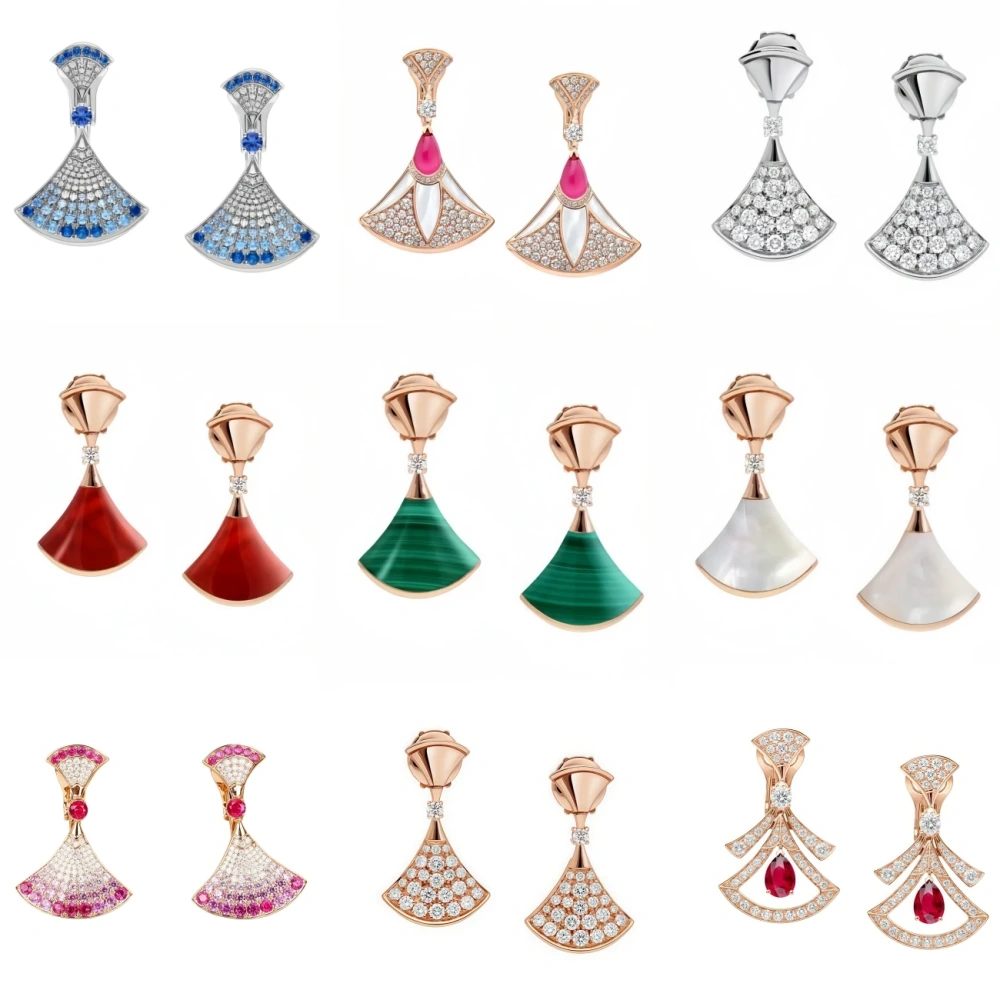 WinkinWinsin Limited Edition Top Grade Quality Dress Design V Gold Stud Earrings For Women 18k Gold Plated Drop Earrings Jewelry