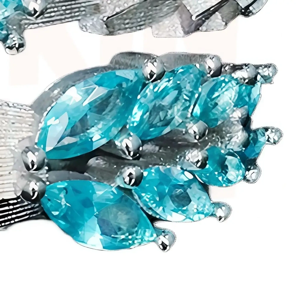Winkin Winsin Luxury Brand Blue Aquamarine Gemstones Snake Rings For Women 925 Sterling Silver Ring s925 Pure Silver Jewelry