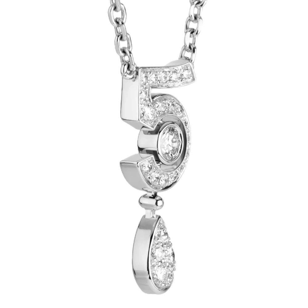 Winkin Winsin Highest Quality 925 Sterling Silver Necklace Tassel Figure 5 Pendants Women Eternal No 5 Necklace Pendant Jewelry