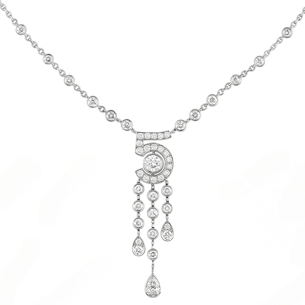 Winkin Winsin Highest Quality 925 Sterling Silver Necklace Tassel Figure 5 Pendants Women Eternal No 5 Necklace Pendant Jewelry