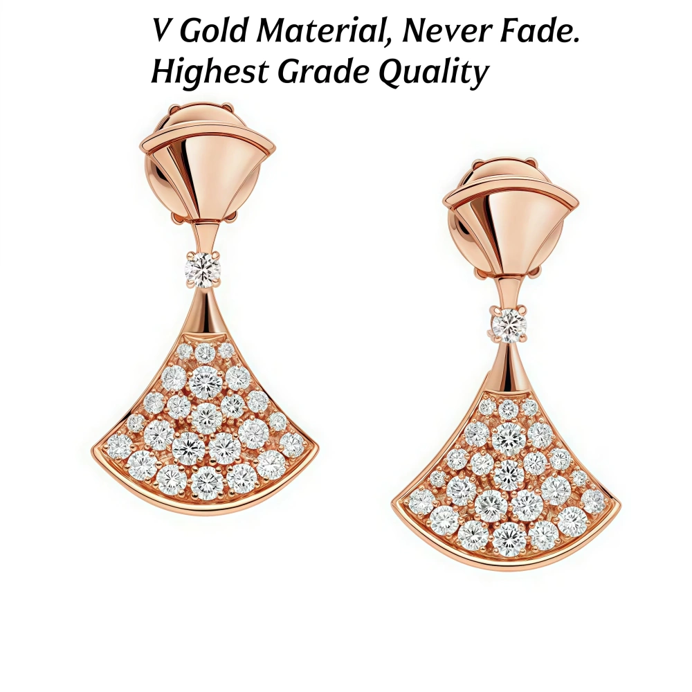 WinkinWinsin Top Grade Brand Dress Design 925 Sterling Silver Stud Earrings For Women 18k V Gold Gemstones Drop Earrings Jewelry