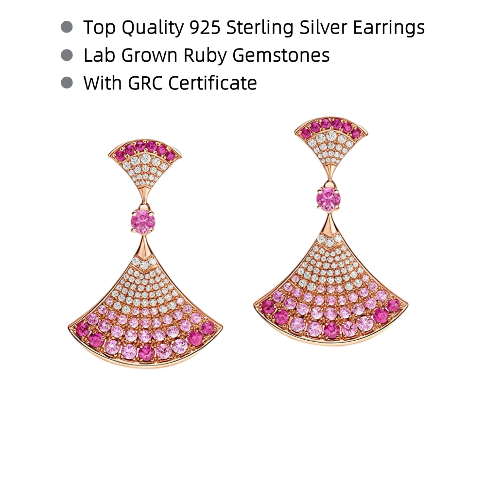 WinkinWinsin Top Grade Brand Dress Design 925 Sterling Silver Stud Earrings For Women 18k V Gold Gemstones Drop Earrings Jewelry