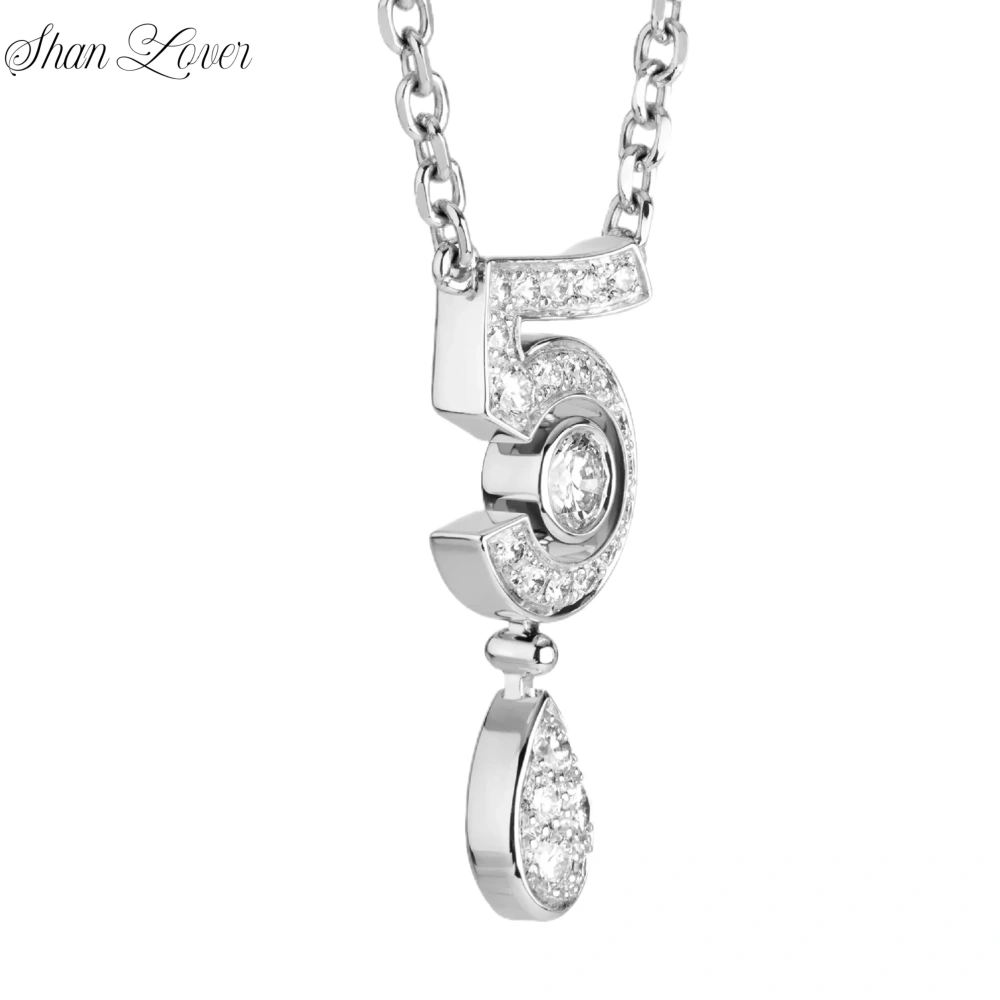 ShanLover Highest Quality 925 Sterling Silver Necklace N Figure 5 Pendants Women Eternal No 5 Necklace Tassel Pendant Jewelry