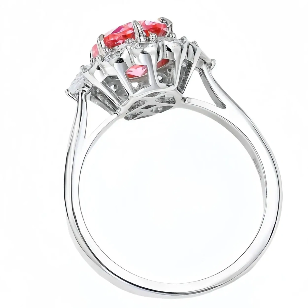 WINKIN WINSIN Brand MST 925 Sterling Silver Lab Grown Gemstones Ruby Rings Lab Grown High Carbon Diamond Ring Jewelry