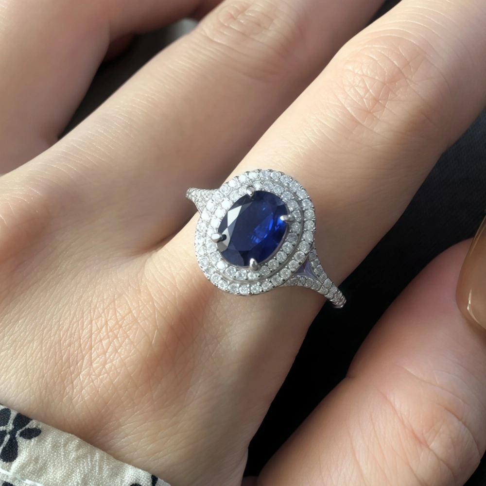 WINKIN WINSIN Brand Luxury s925 925 Sterling Silver Rings For Women Girls Platinum Plating Blue Red Green Gemstones Ring Jewelry