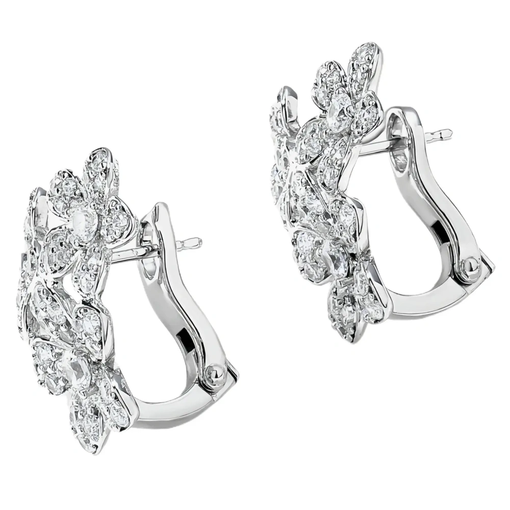 WINKIN WINSIN Brand MST Three Flower Petal High Carbon Diamond Earring For Woman 925 Sterling Silver Stud Earrings Jewelry