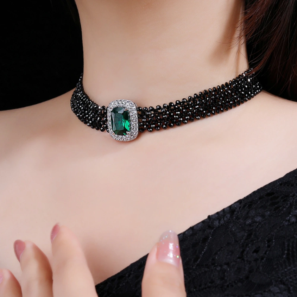 WINKIN WINSIN Brand MST Flower Lab Grown Gemstones Collar Choker Necklace 925 Sterling Silver Multi Layer Necklace Jewelry