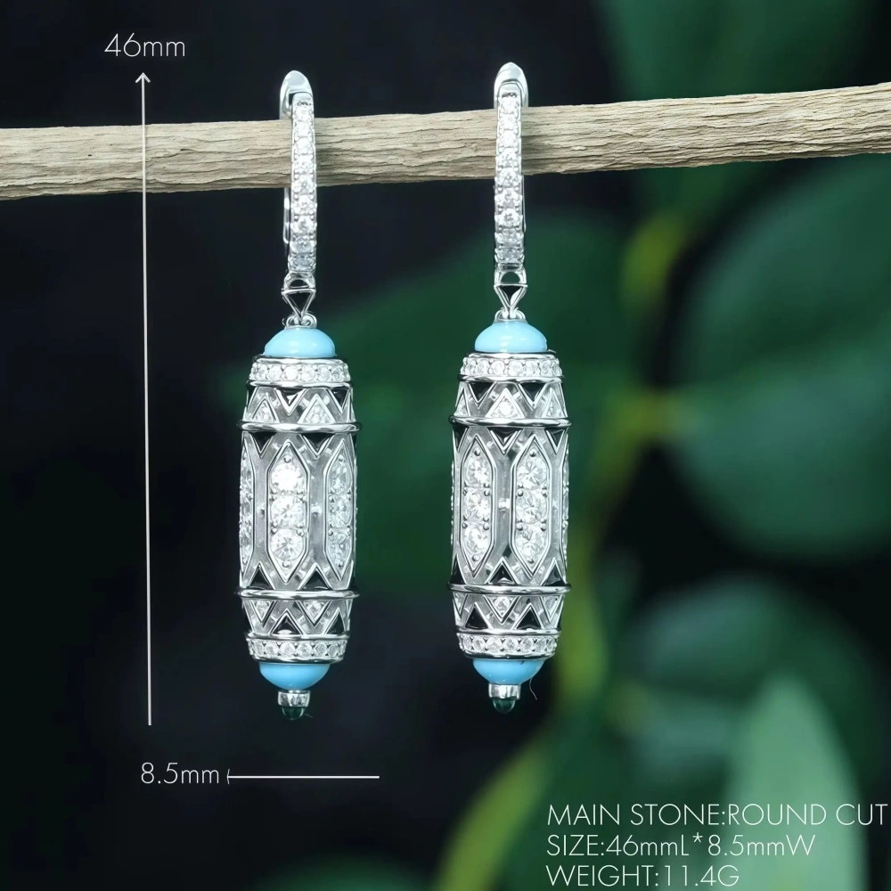 WINKIN WINSIN Brand MST 925 Sterling Silver Lab Grown Gemstones High Carbon Diamond Pink Blue Butterfly Drop Earrings Jewelry