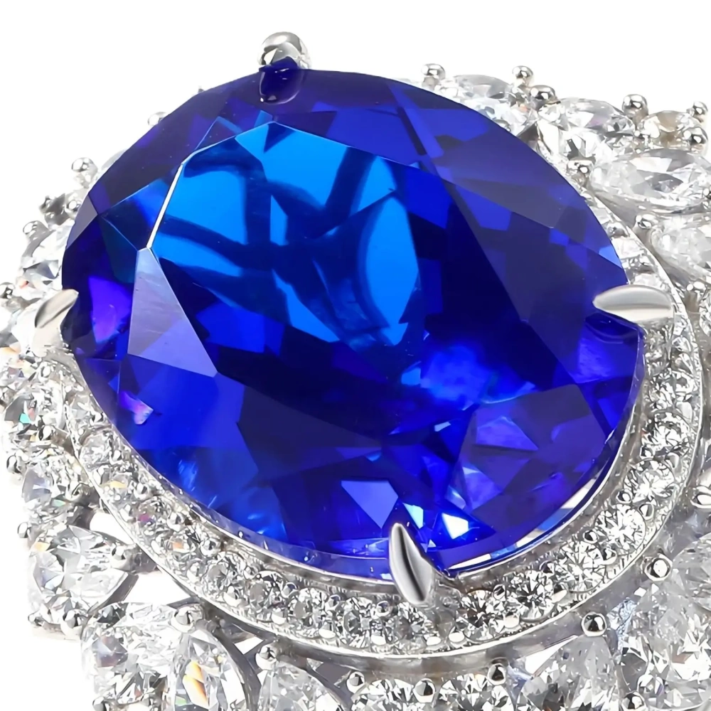 WINKIN WINSIN Brand 925 Sterling Silver Ring with High Carbon Diamond Lab Grown Gemstones Sapphire Rings Jewelry