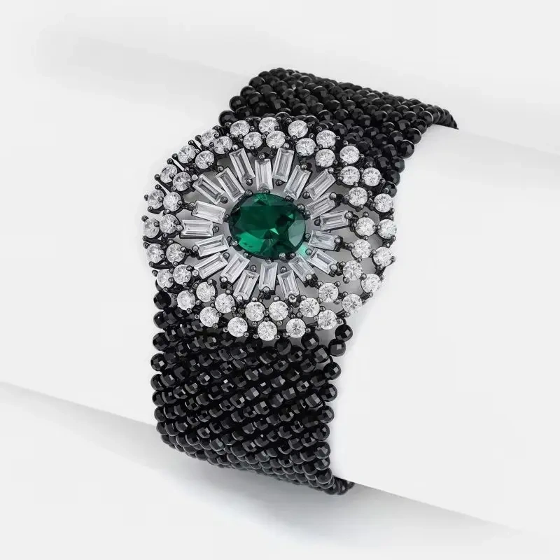 WINKIN WINSIN Brand MST Lab Grown Gemstones Crystal Multi-layer Bangle Bracelet  925 Sterling Silver Bracelets Jewelry