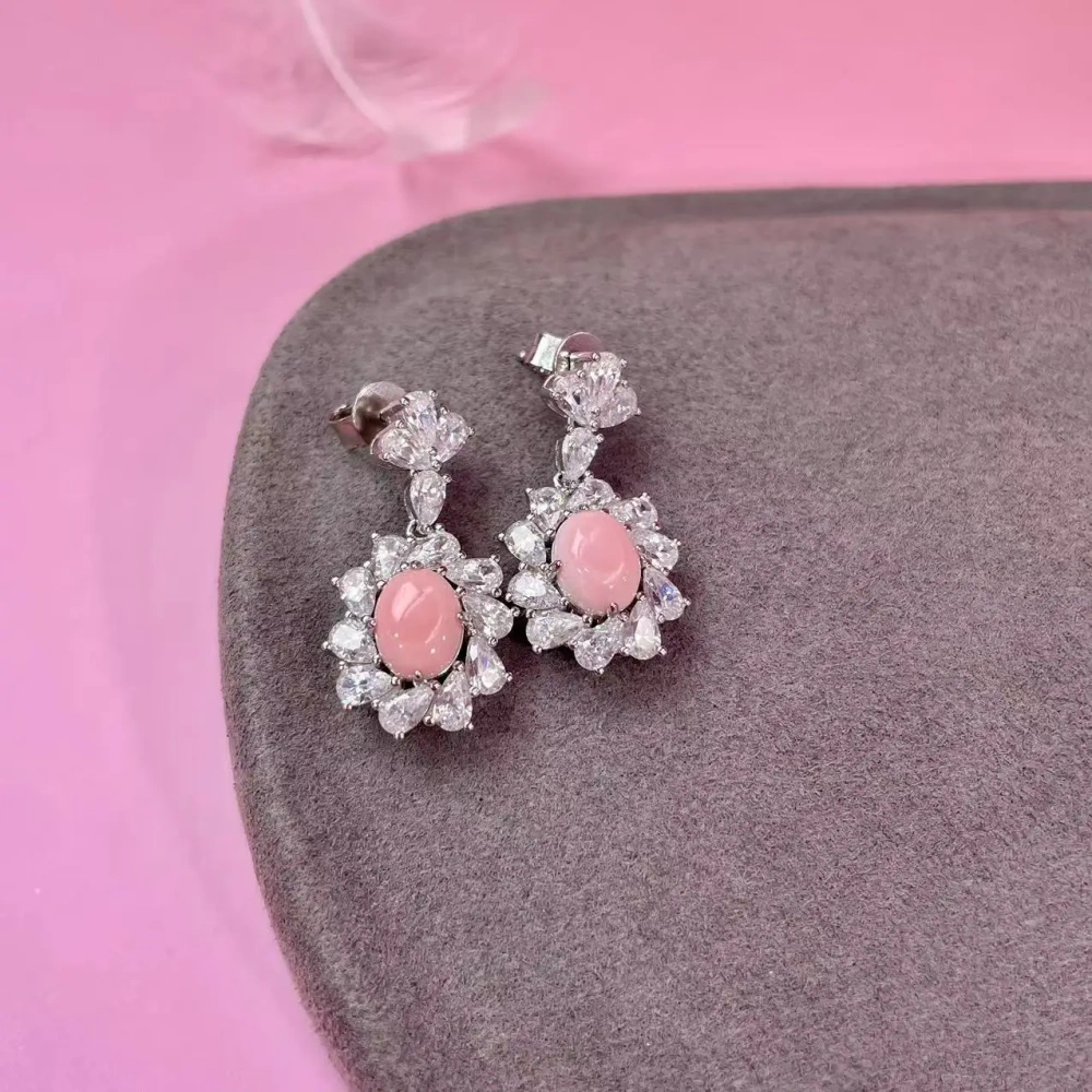 WINKIN WINSIN Brand MGI Silver Jewelry Super Fairy Natural Conch Pearl Pink Pearl Earrings Ring Set