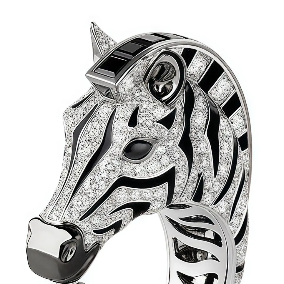 WINKIN WINSIN Brand MST 925 Sterling Silver Zebra Enamel Rings For Women High Quality Zircon Gemstones Ring Jewelry