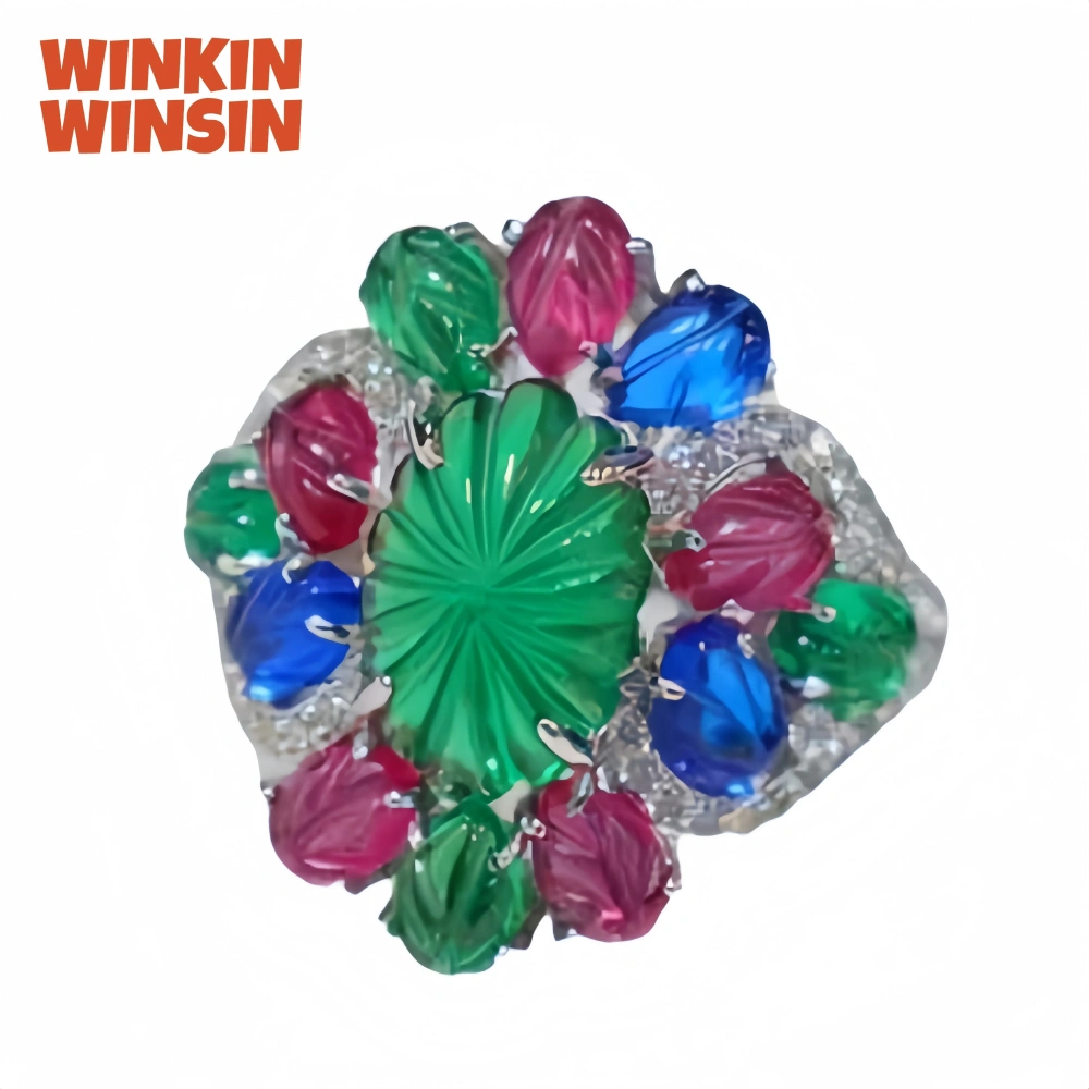WINKIN WINSIN Brand MST Luxury Brand Designer 925 Sterling Silver Ring Lab Grown Gemstones Tutti Frutti Rings Fine Jewelry
