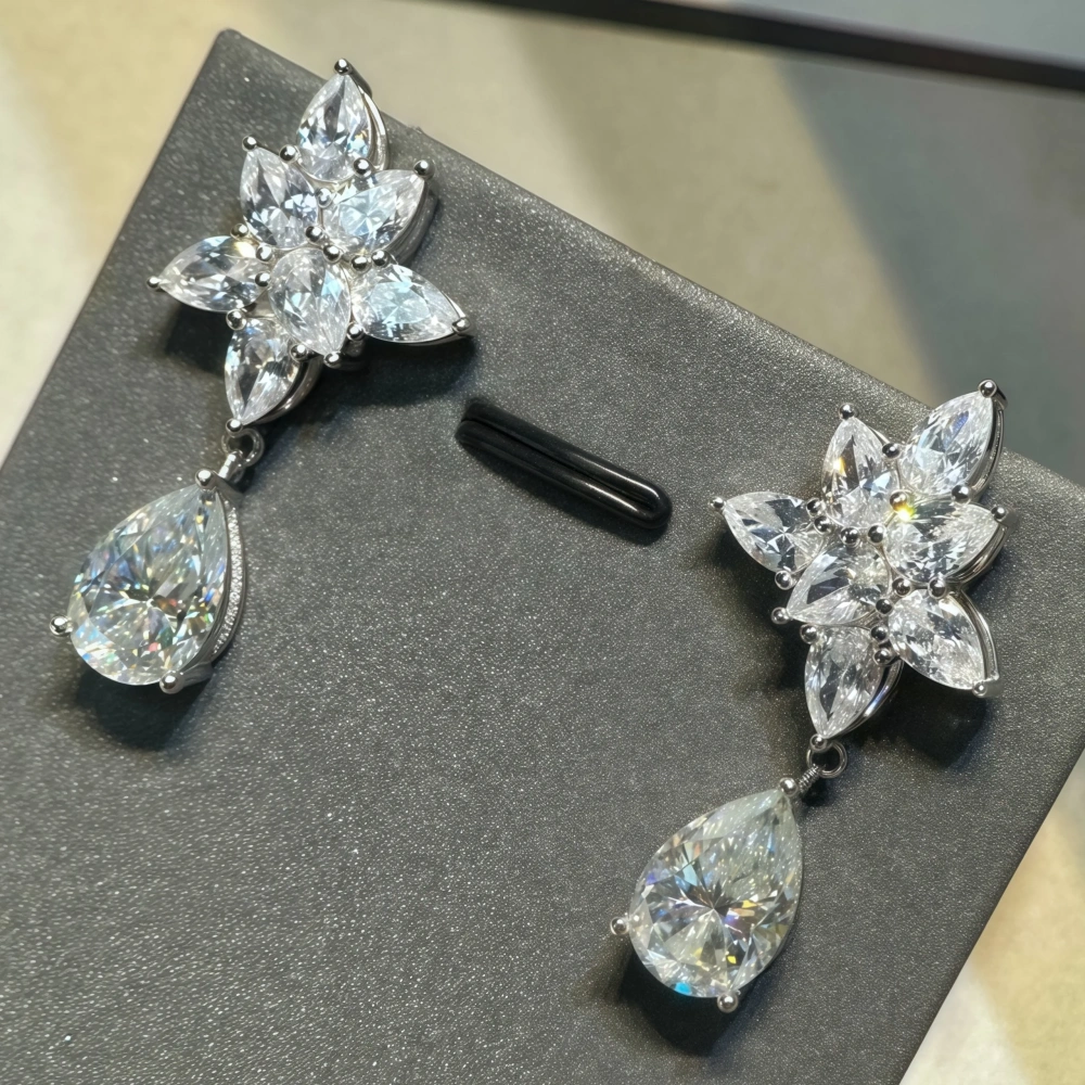 Winkin Winsin Brand Luxury Brand Designer Top Moissanite Diamond Certificated Quality 925 Sterling  Pendant Earrings Jewelry