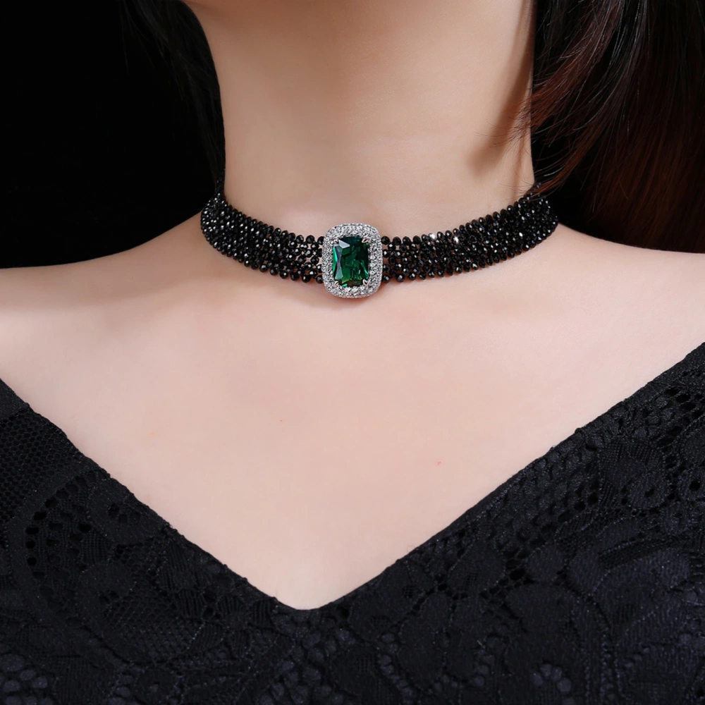WINKIN WINSIN Brand MST Flower Lab Grown Gemstones Collar Choker Necklace 925 Sterling Silver Multi Layer Necklace Jewelry