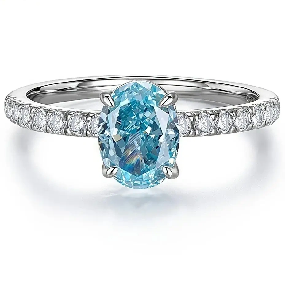WINKIN WINSIN Brand MST 925 Sterling Silver 2.8ct Lab Grown Gemstones High Carbon Diamond Water Drop Rings Jewelry