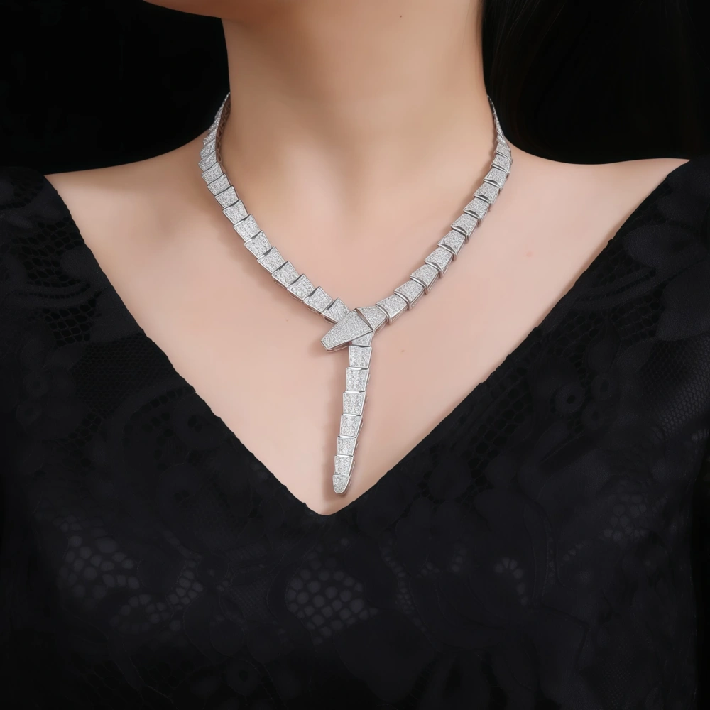 WINKIN WINSIN Brand MST Luxury Brand Designer S925 Pure Silver Collar Light Luxury Fashionable Snake Necklace Pendants Jewelry