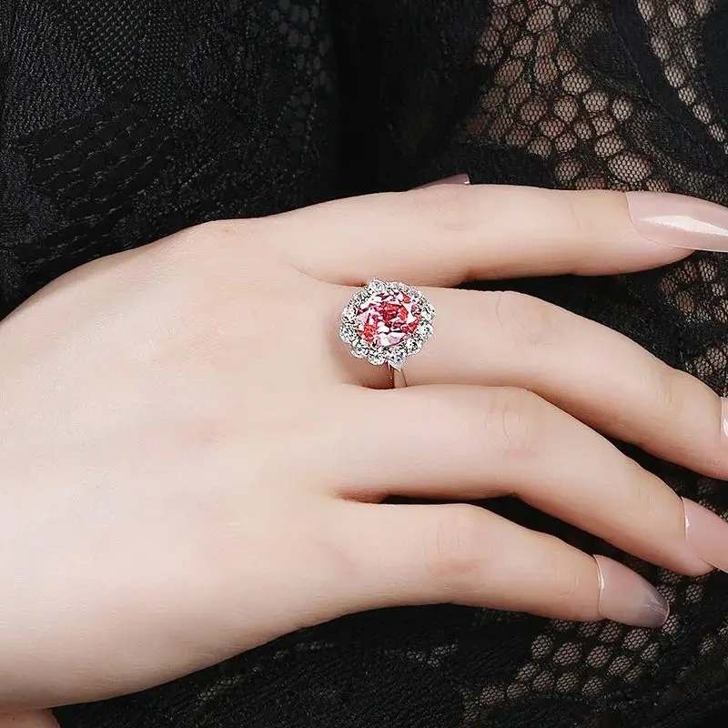 WINKIN WINSIN Brand MST 925 Sterling Silver Lab Grown Gemstones Ruby Rings Lab Grown High Carbon Diamond Ring Jewelry