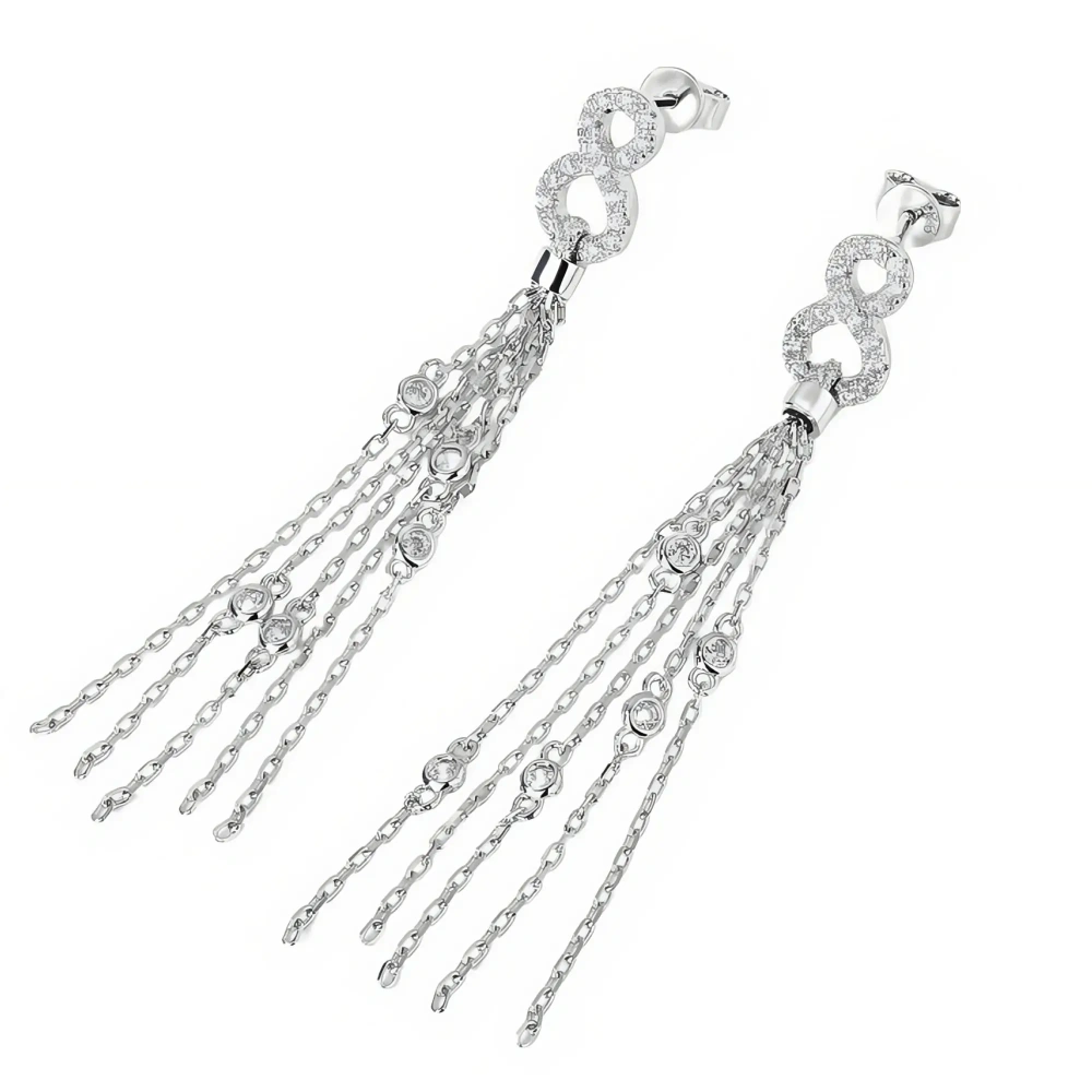 Winkin Winsin Brand Top Quality 925 Sterling Silver Tassel Stud Drop Earrings For Women High Quality Pendant Earrings Jewelry