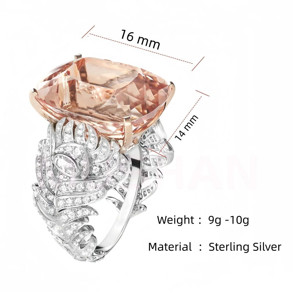WINKIN WINSIN Brand MST Feather Gemstones 925 Sterling Silver Rings For Women High Quality Feather Diamond Ring Fine Jewelry