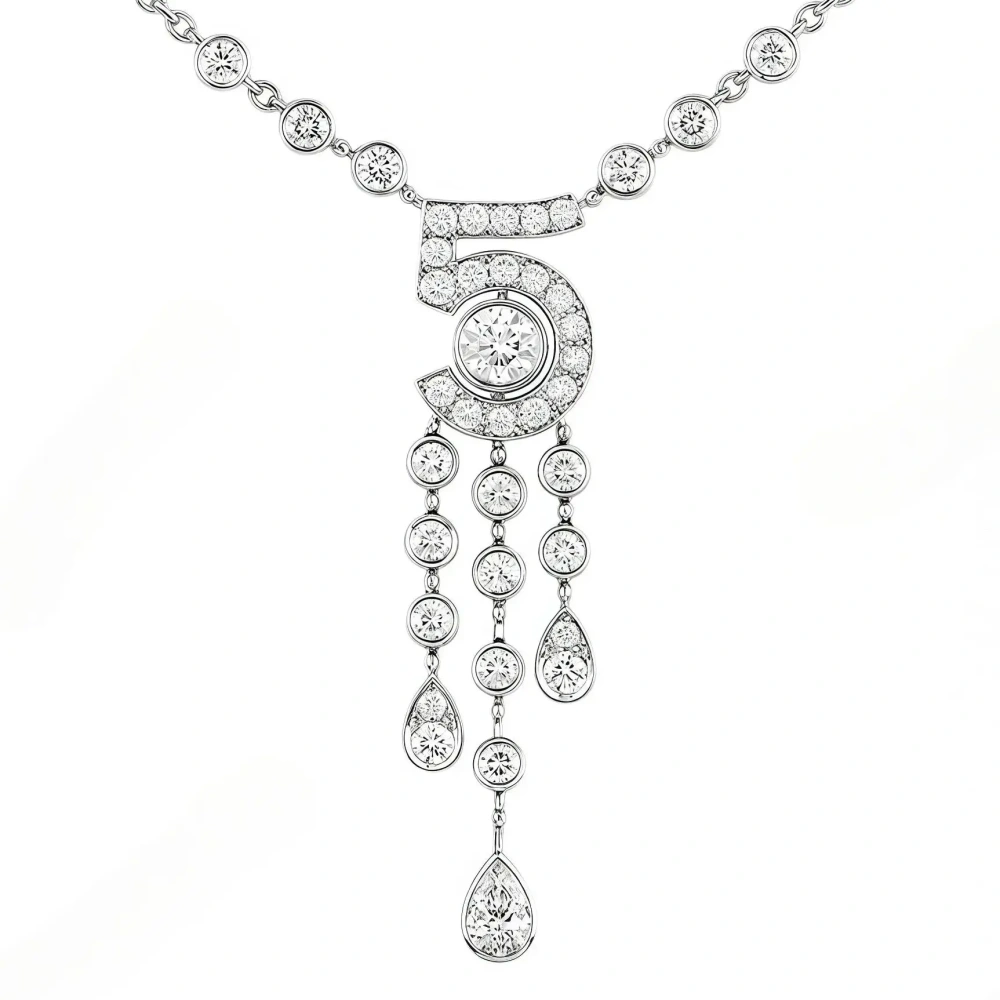 Winkin Winsin Brand Top Quality 925 Sterling Silver Pendants Tassel Figure 5 Necklace For Women Chain Necklace Pendant Jewelry