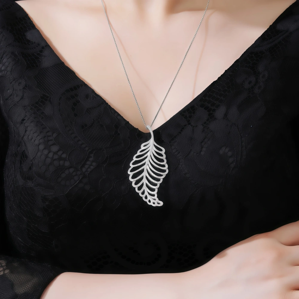 WINKIN WINSIN Brand S925 Pure Silver Necklace Electroplated Gold Leaf Jewelry Gemstones Necklace Pendant Jewelry For Women