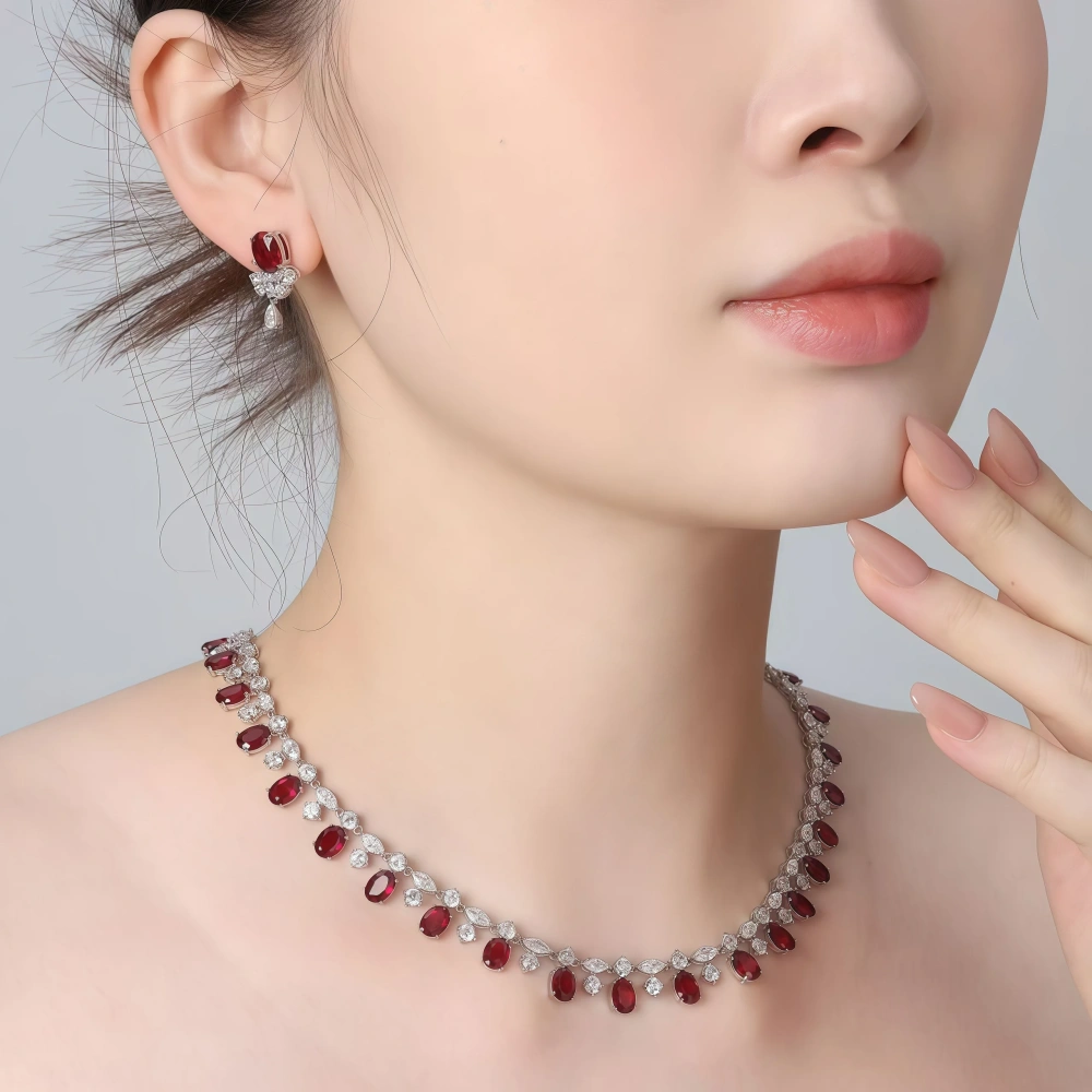 WINKIN WINSIN Brand MGI Silver Jewelry 3.3 Carat Cultured Sapphire Earrings Atmosphere