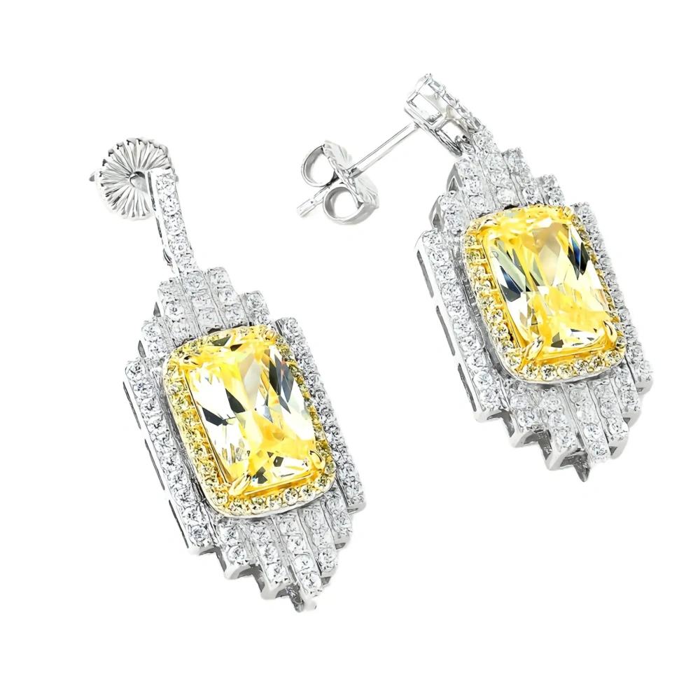 WINKIN WINSIN Brand MST 925 Sterling Silver Earrings Lab Grown Gemstones High Carbon Diamond Zircon Drop Earrings Jewelry