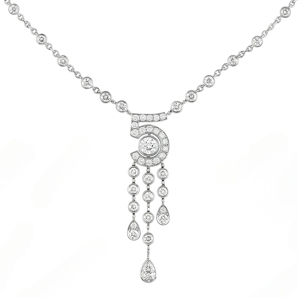 Winkin Winsin Brand Top Quality 925 Sterling Silver Pendants Tassel Figure 5 Necklace For Women Chain Necklace Pendant Jewelry